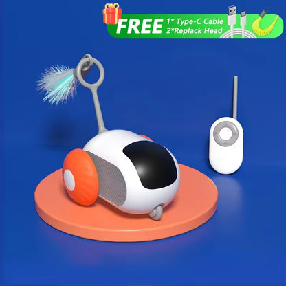 Smart Cat Toy Car Interactive Cat Toy Ball Automatic Rolling Remote Control Toy Car Indoor Cat Accessories Pet Kitten Supplies